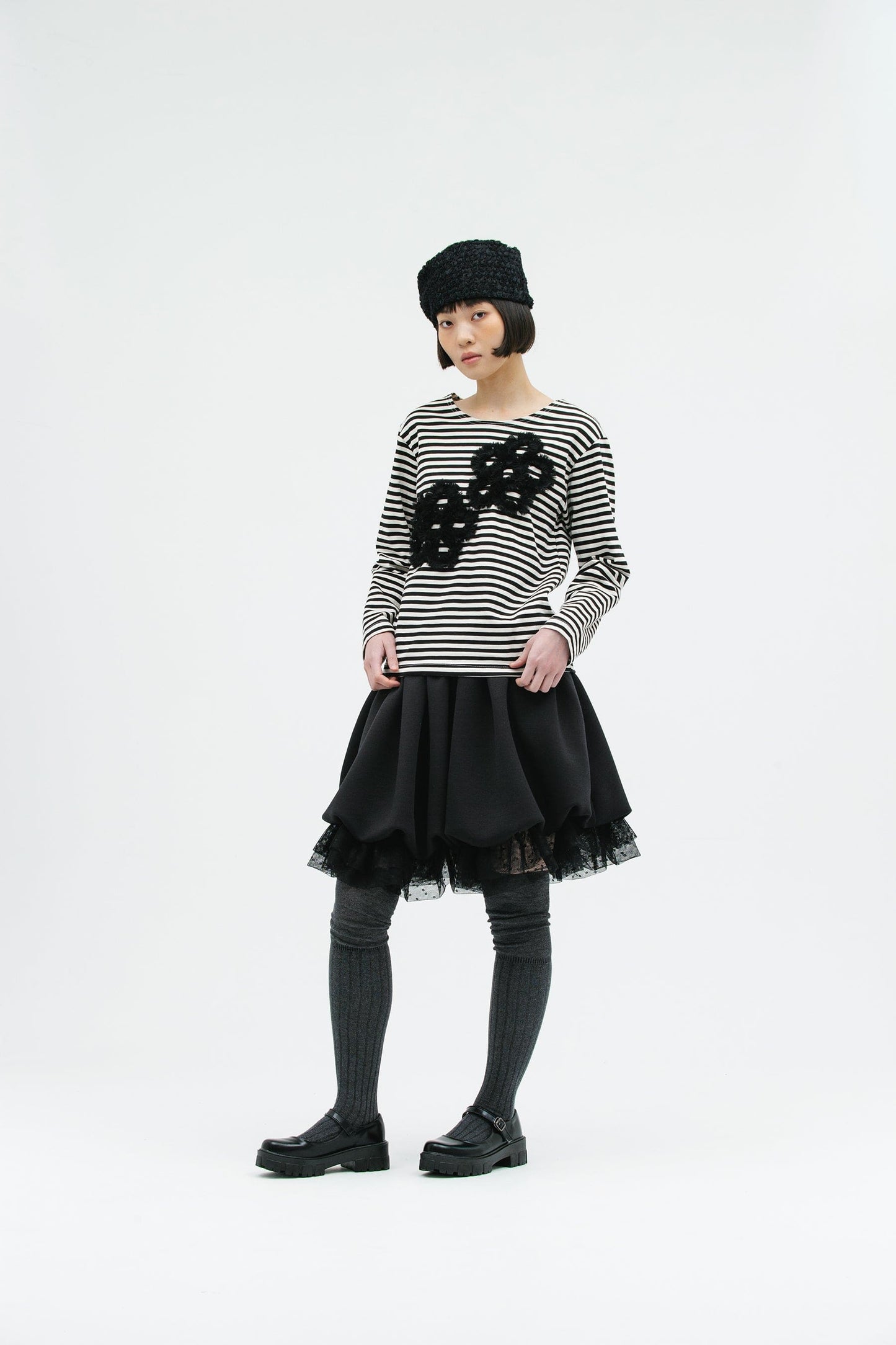 JERSEY BALLOON SHAH SKIRT BLACK-SAENGIN STUDIOS-APOC STORE