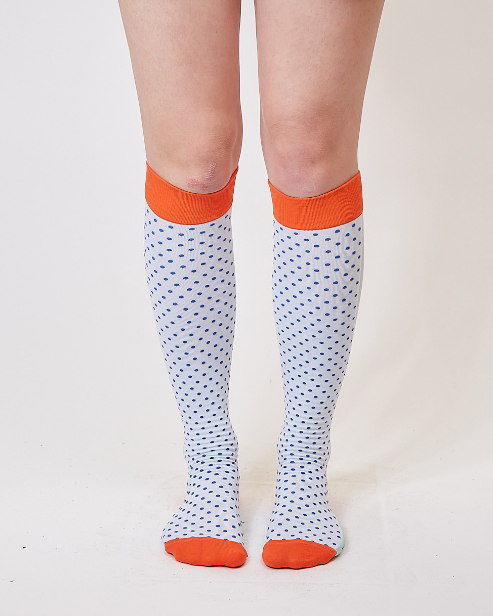blue micro dot knee high socks-NIAMH GALEA-APOC STORE