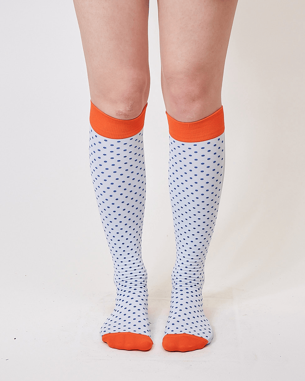 blue micro dot knee high socks-NIAMH GALEA-APOC STORE