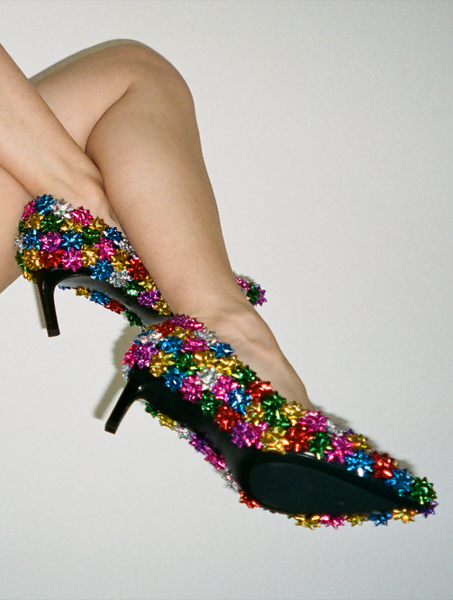 Multi coloured sparkly shops shoes