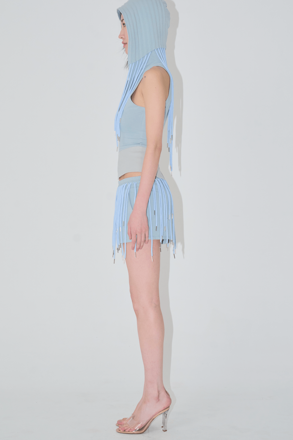 string tunnel hoodie tank blue-Nibgnus-APOC STORE