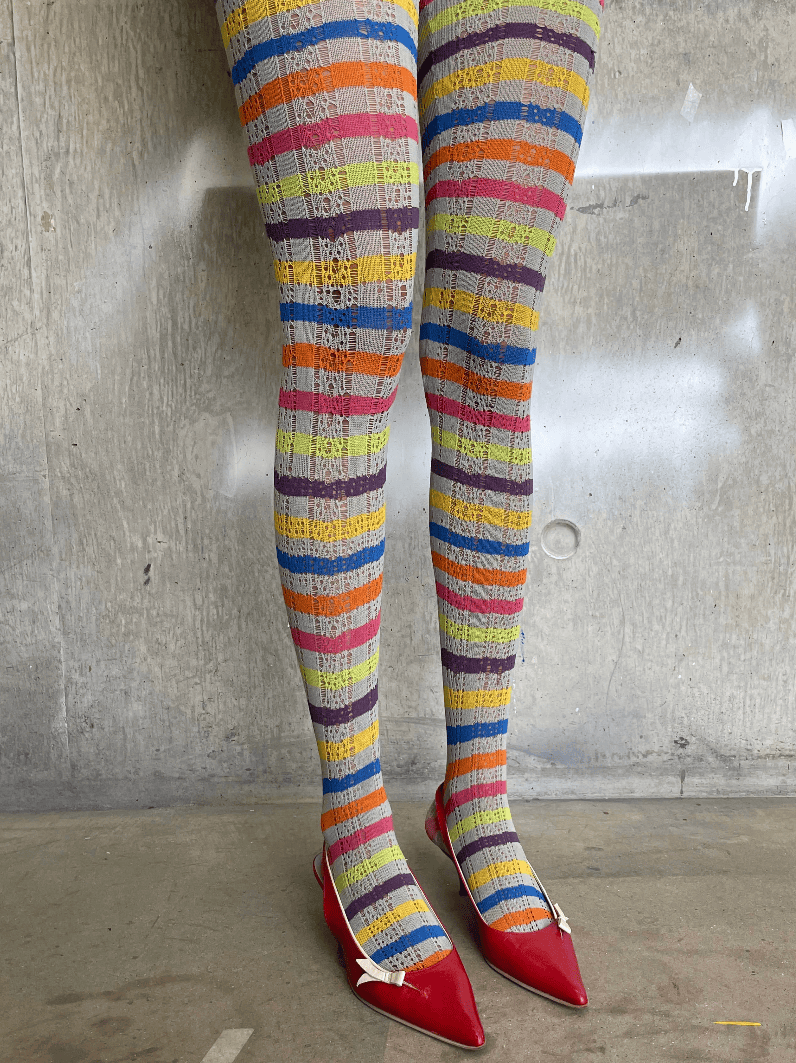 Rainbow Lace Knit Tights-Scar Kennedy-APOC STORE