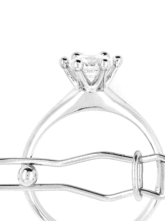 Silver White Solitaire Ring Hair Clip-D’heygere-APOC STORE