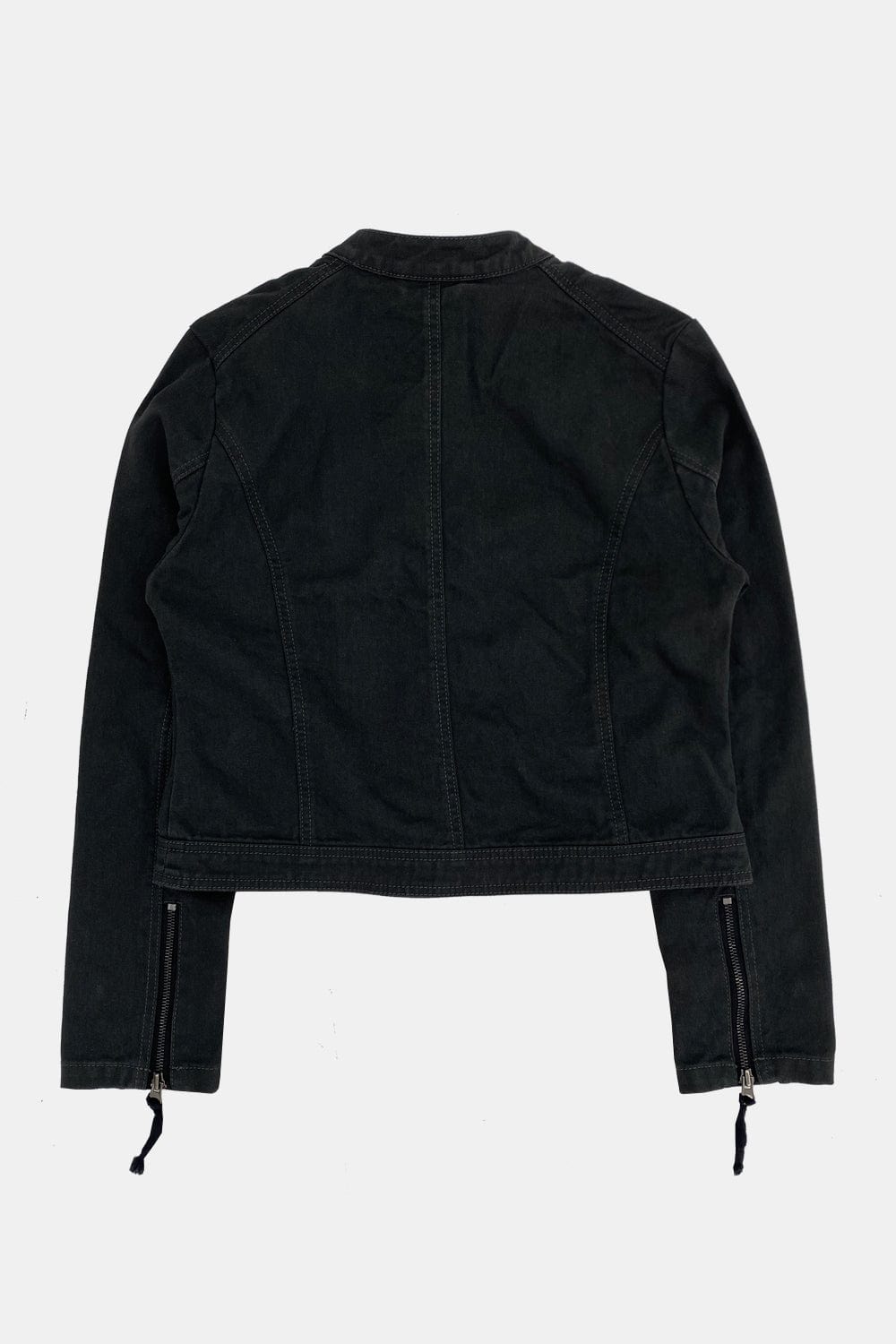 WASHED BIKER JACKET KHAKISH DARK GREY-Lalameemee-APOC STORE