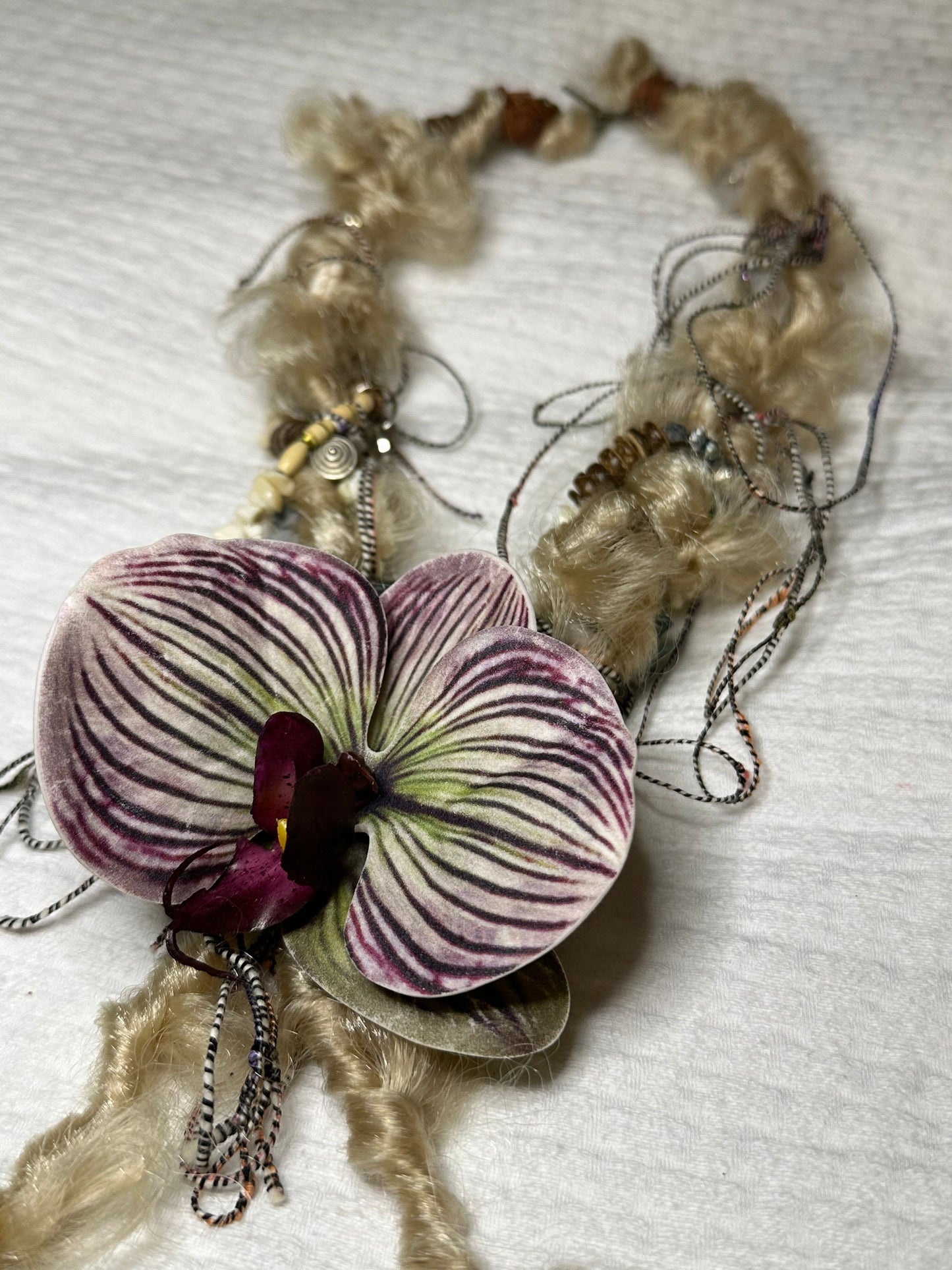 purple orchids handmade necklace-Strangefruit-APOC STORE
