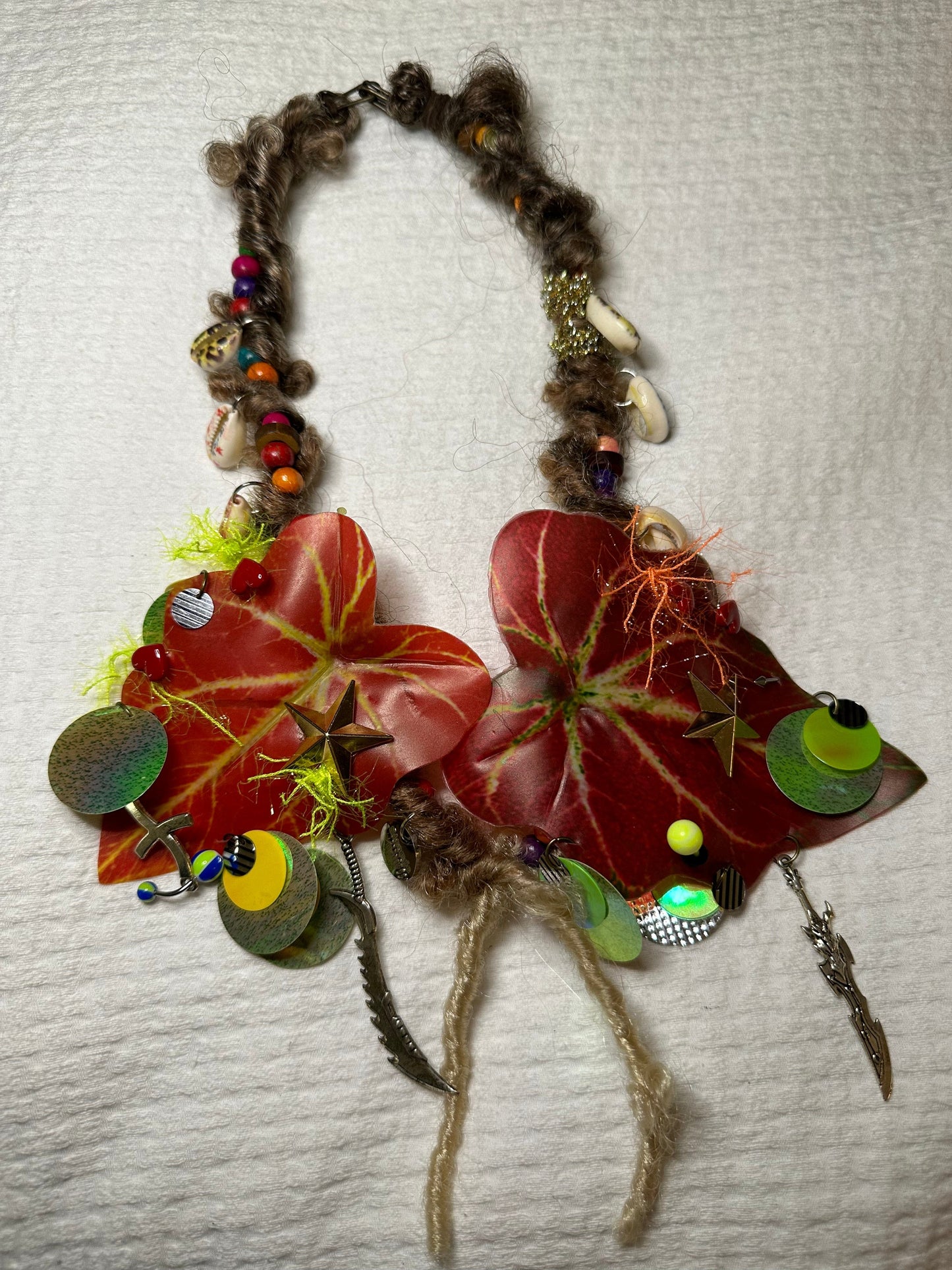 red leaf handmade necklace-Strangefruit-APOC STORE