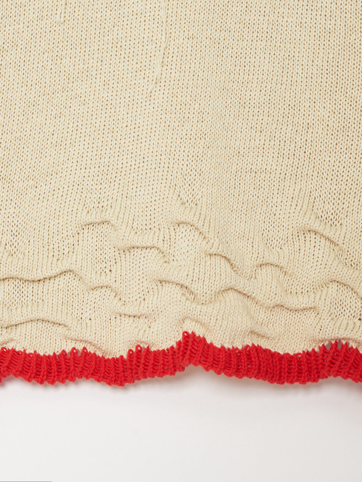 Hand Distressed collar knit001 - Ivory-Taekh-APOC STORE