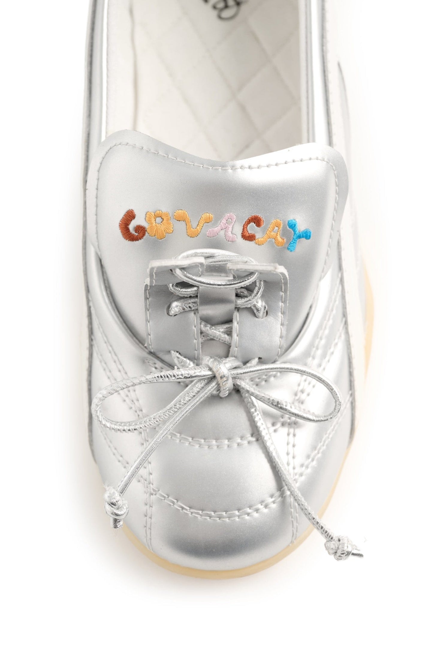 GO VACAY Tennis Ballerina Flats Silver-EMPTY BEHAVIOR-APOC STORE