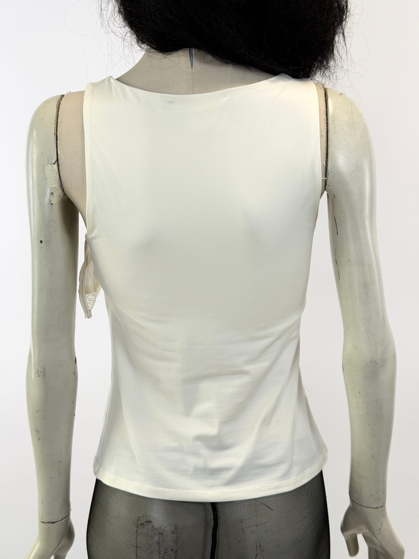 White Draped Plissee Nightgown Top-Lou de Bètoly-APOC STORE