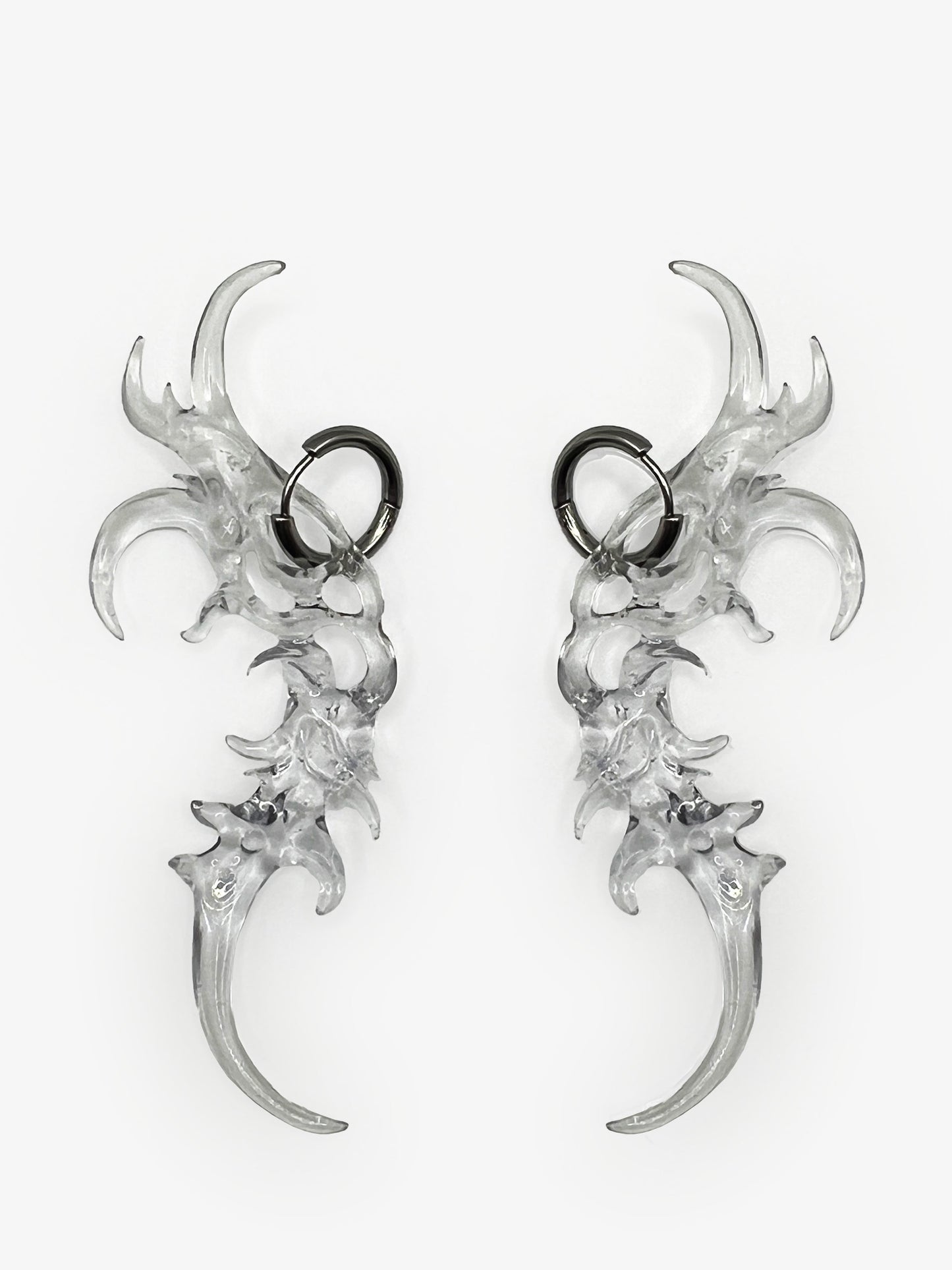 Organic Form Earrings Transparent-WHYNOEN-APOC STORE