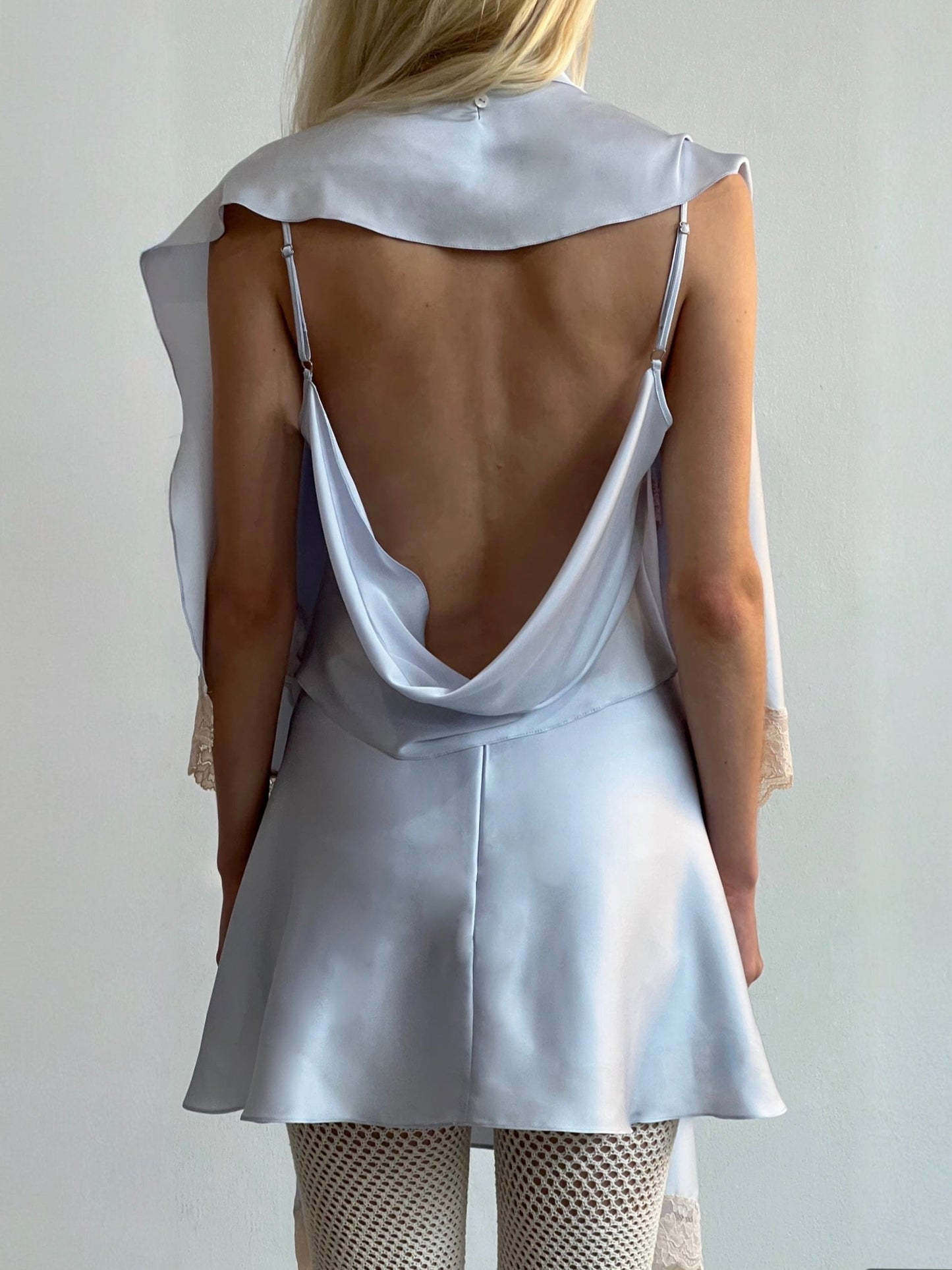 Lace-Trimmed Satin Skirt-Nastyamasha-APOC STORE