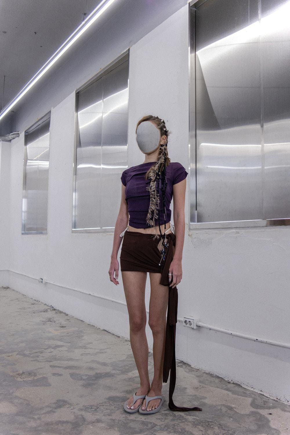 draping off-shoulder top purple-Lalameemee-APOC STORE