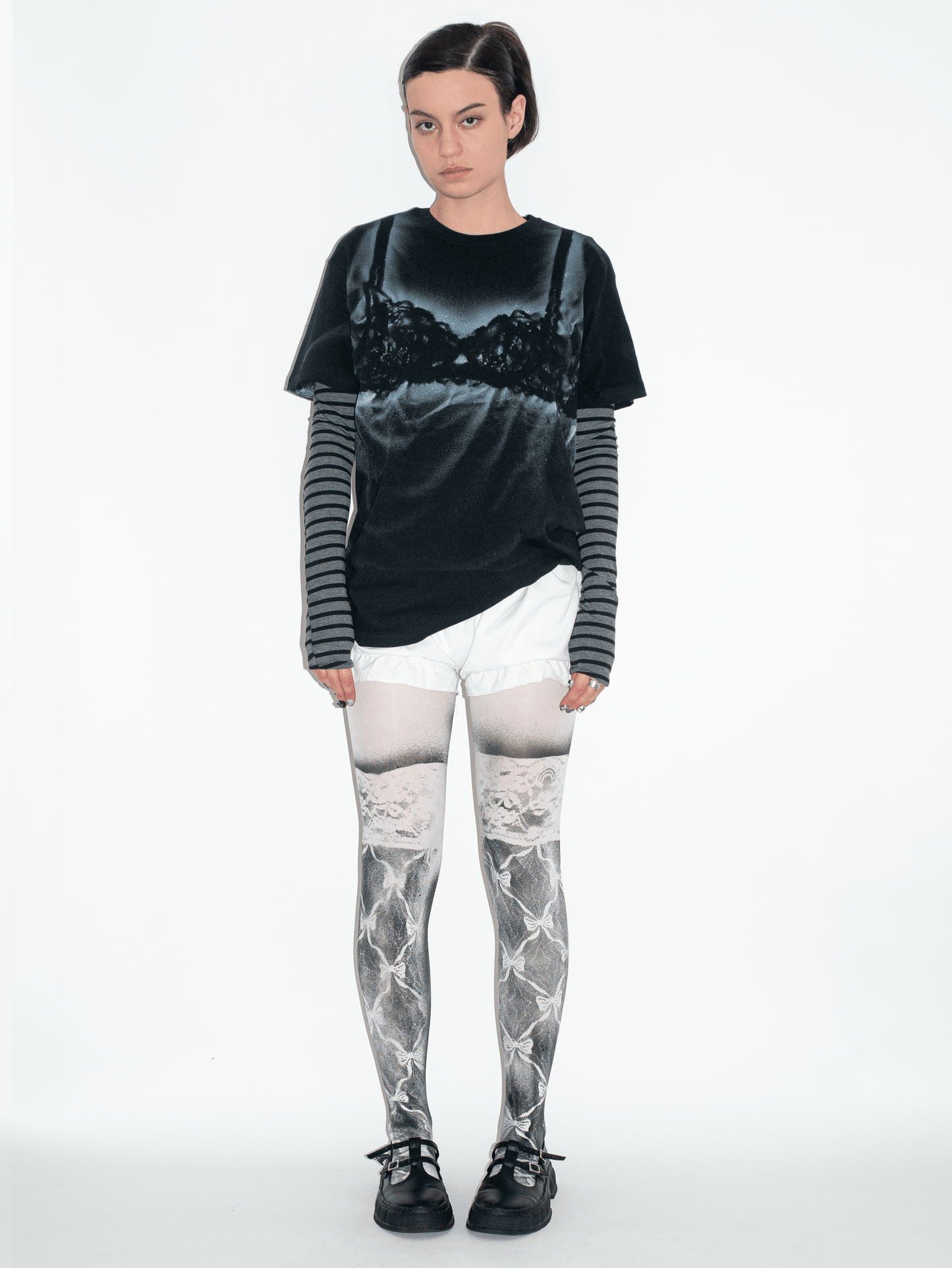 BLACK STOCKING TIGHTS-Kenza Iatrides-APOC STORE