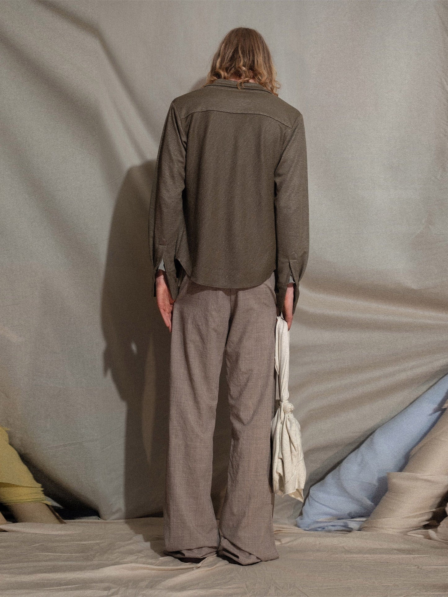 BB Bag in Grey Cotton Jersey-Pedro Trindade-APOC STORE