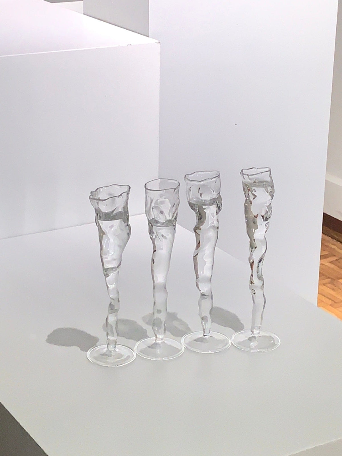 Set of Glasses 0005 – Sculptural Borosilicate Wine Glasses-Rain and Rivers-APOC STORE