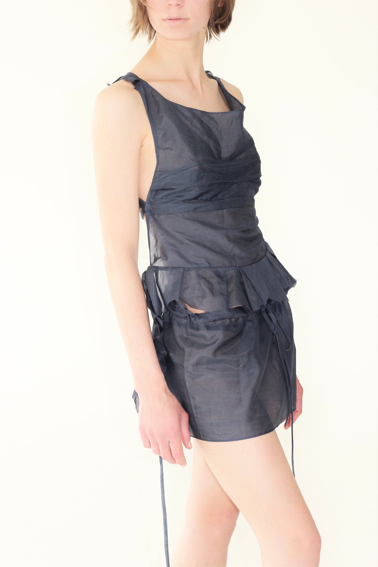 mini-skirt Petal in Blue-V4K-APOC STORE