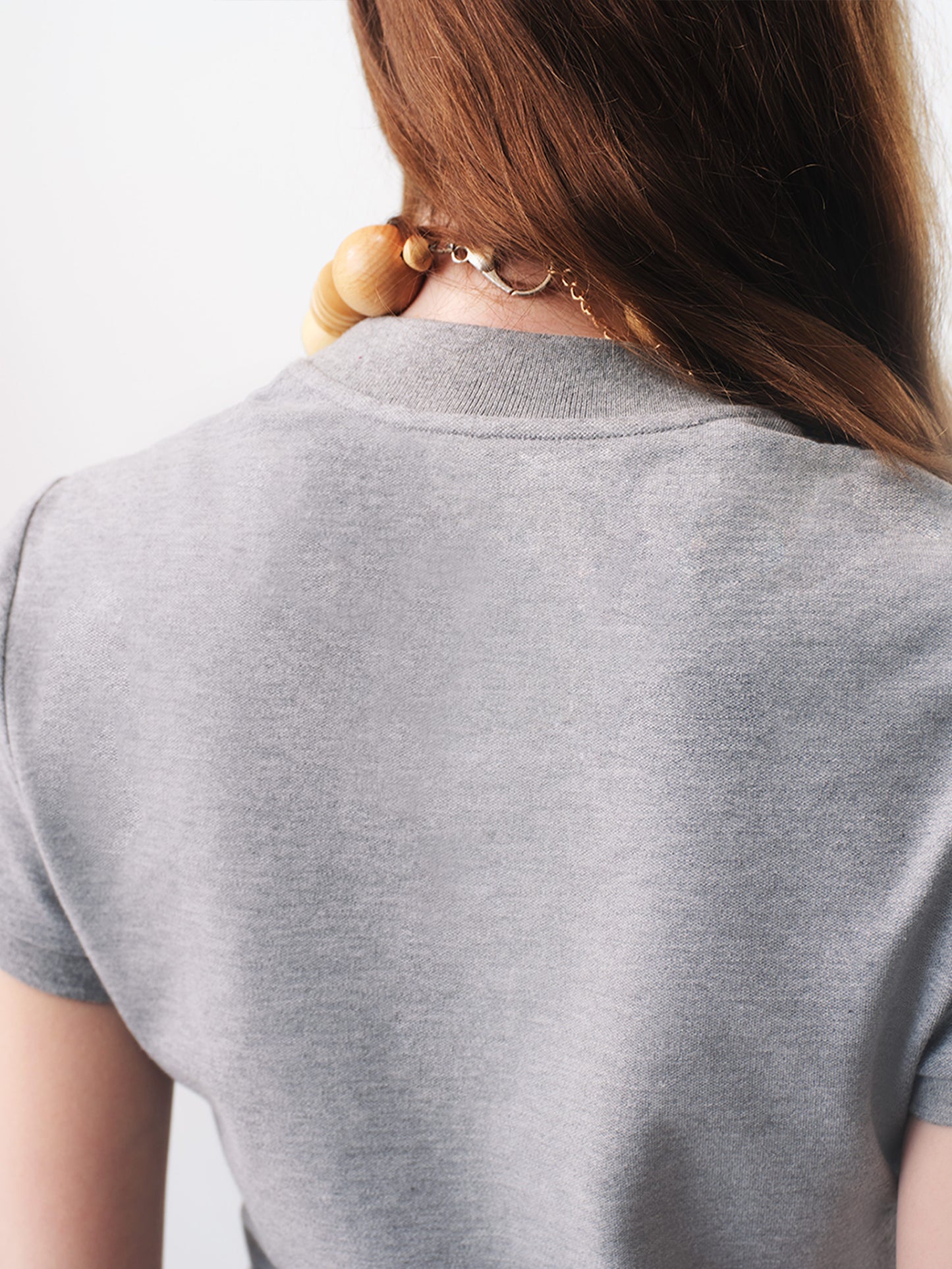 Heather Grey Knotted Deconstructed Polo Top-TRINITE Studio-APOC STORE