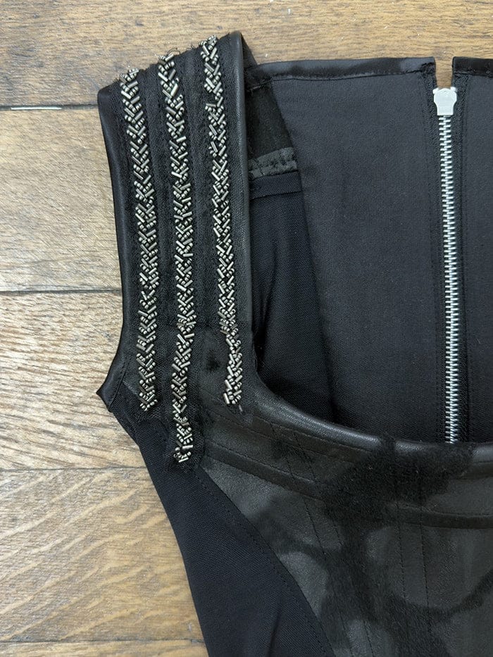 Embellished Leather Corset-Ella Roberts-APOC STORE