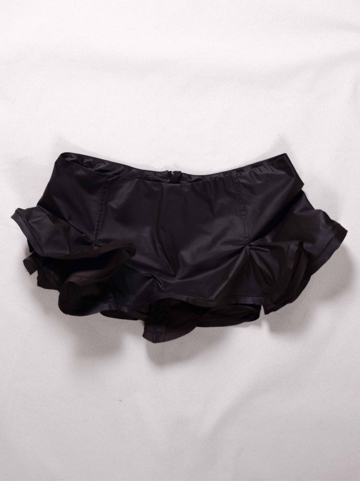 Slutty Mini Skirt in Brown Nylon-Pedro Trindade-APOC STORE