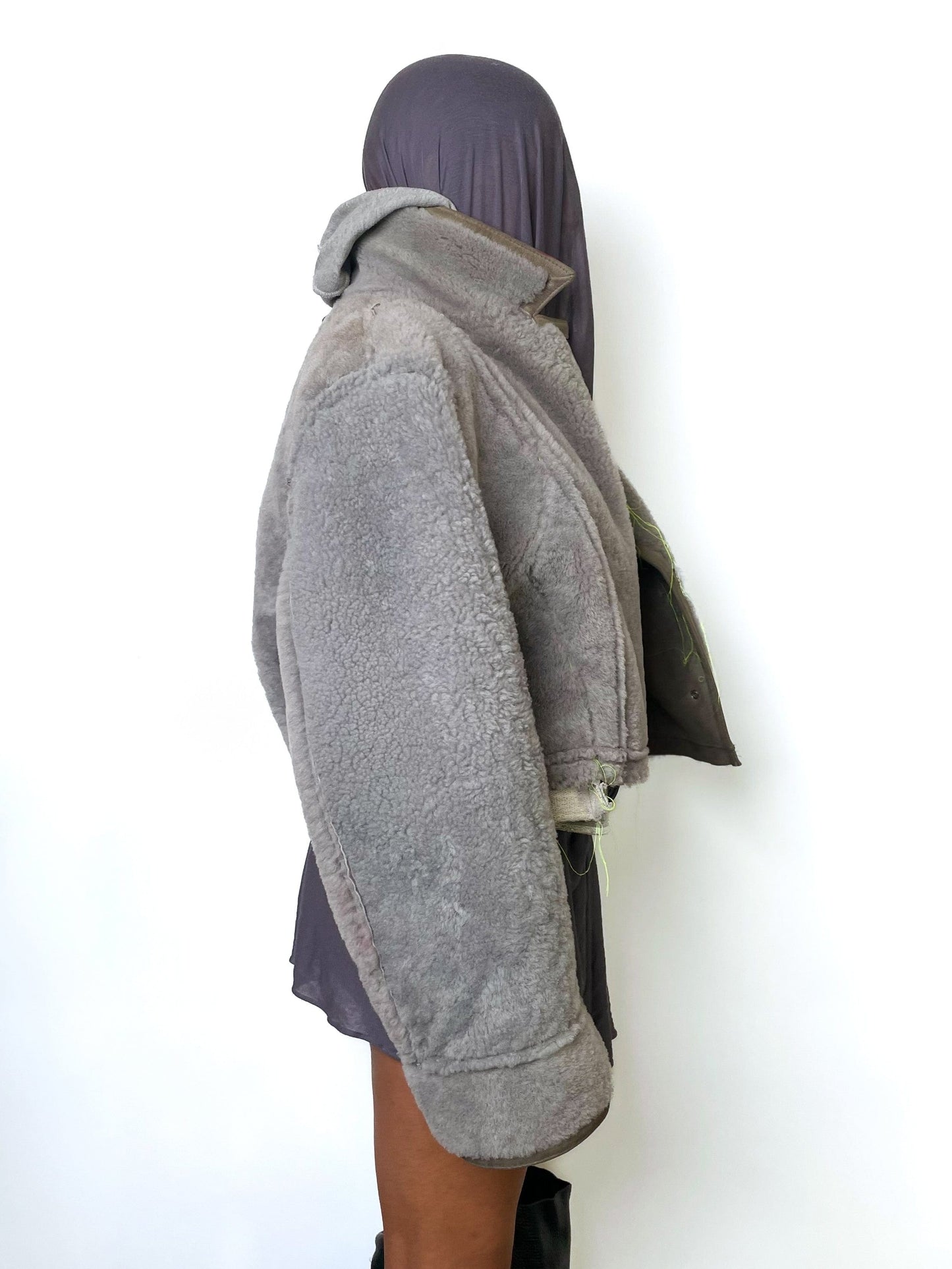 HOOD SHEARLING JACKET-Puer Parasitus-APOC STORE