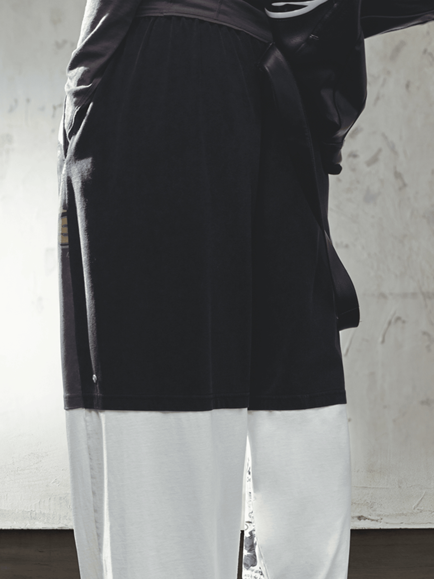 Vintage Pattern T-shirt Paneled Sport Pants-TRINITE Studio-APOC STORE