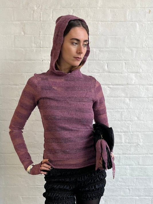 Purple Knit Hoodie-Melissa Tida-APOC STORE