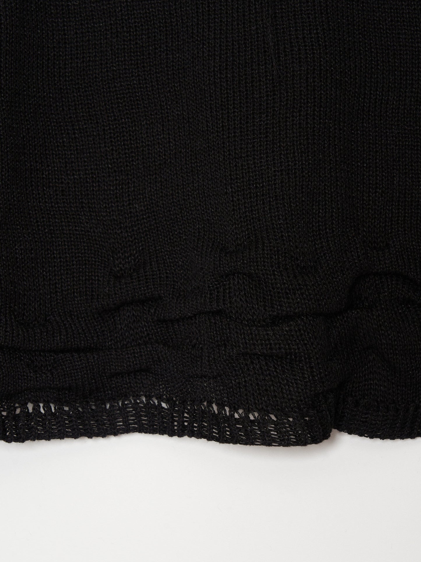 Hand Distressed collar knit001 - Black-Taekh-APOC STORE