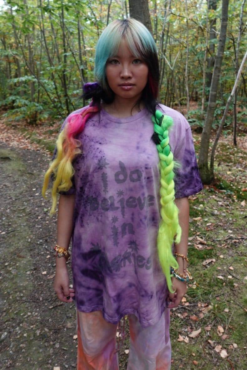 I do believe in faeries tshirt purple-EIRINN HAYHOW-APOC STORE