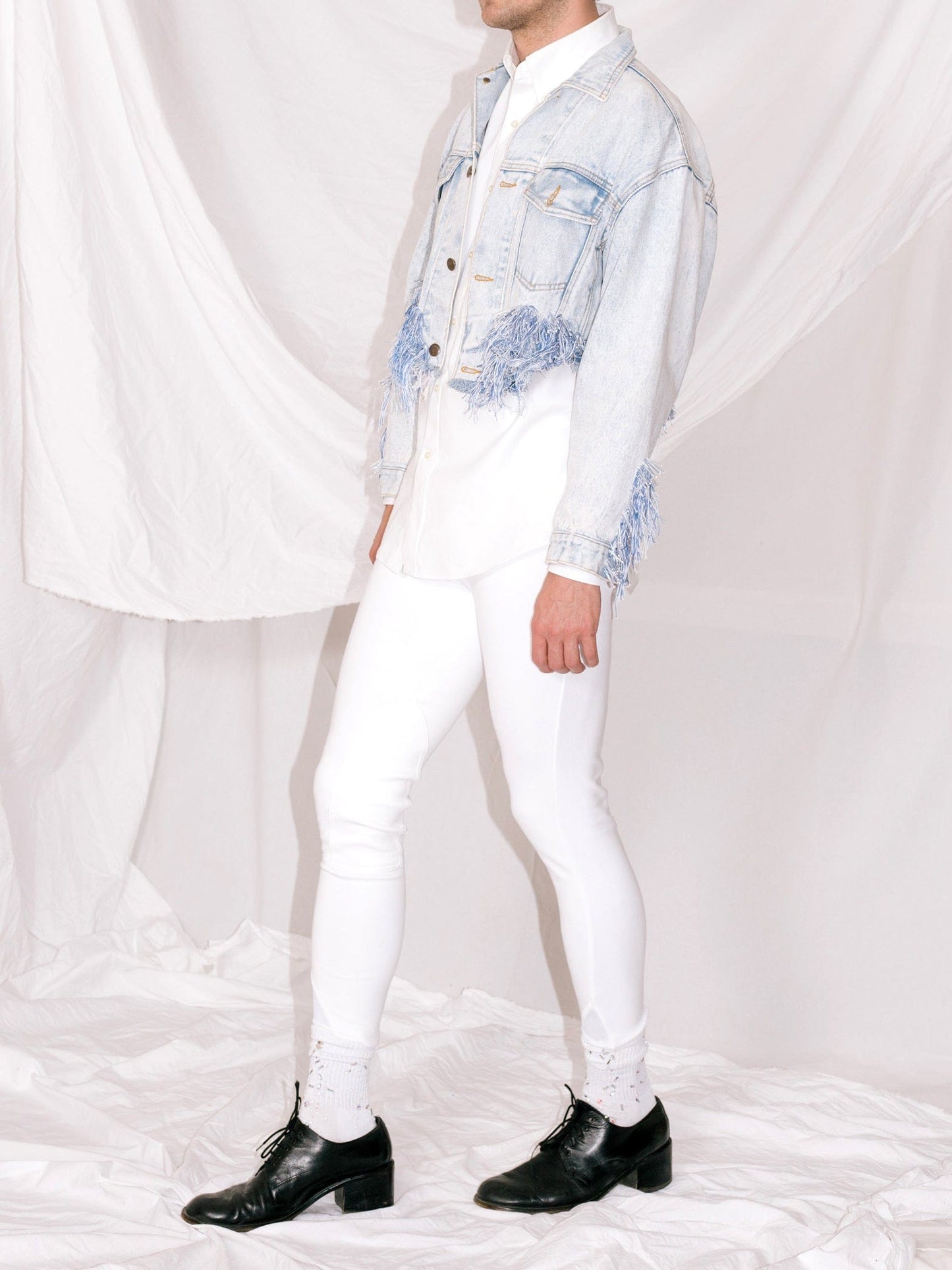 ragged jeans jacket-Lou de Bètoly-APOC STORE