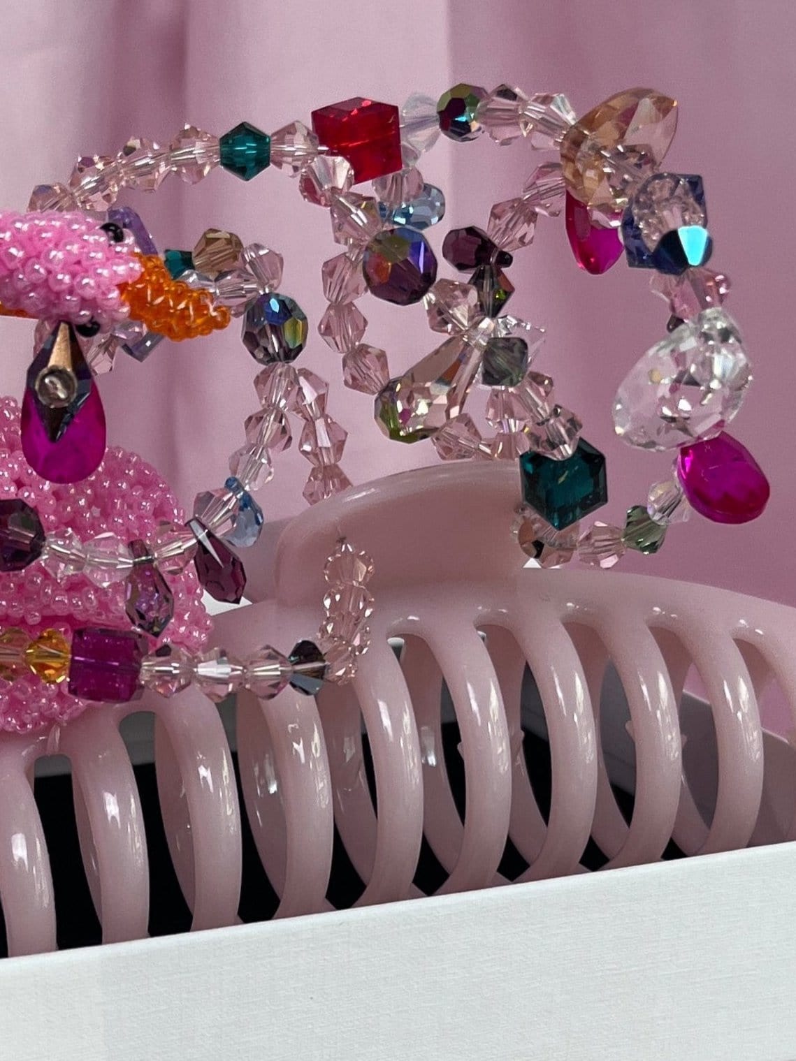 Swan hair clip pink-Lou de Bètoly-APOC STORE