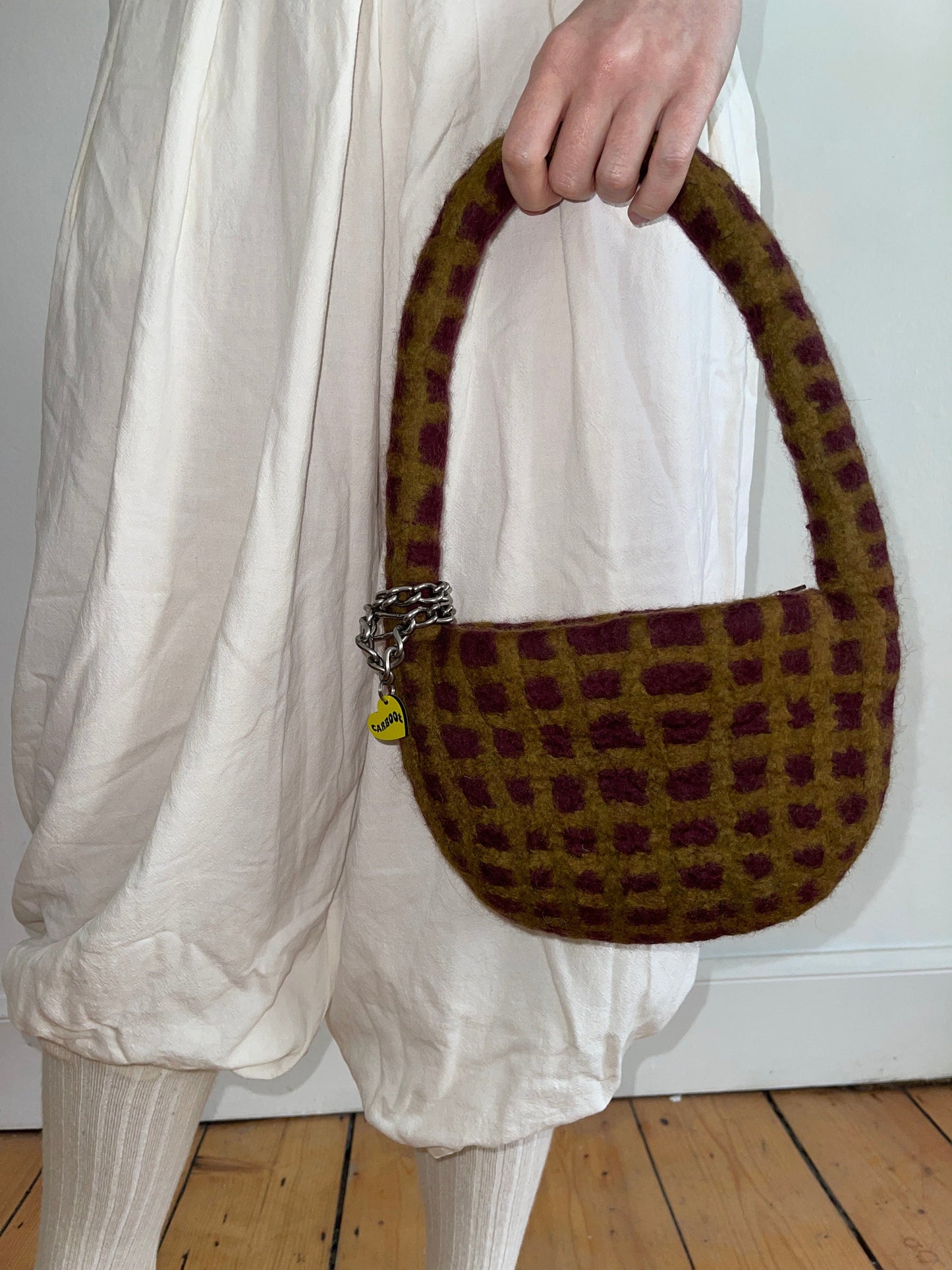 PLAID BAG #9 - Maroon / Khaki-Carboot-APOC STORE