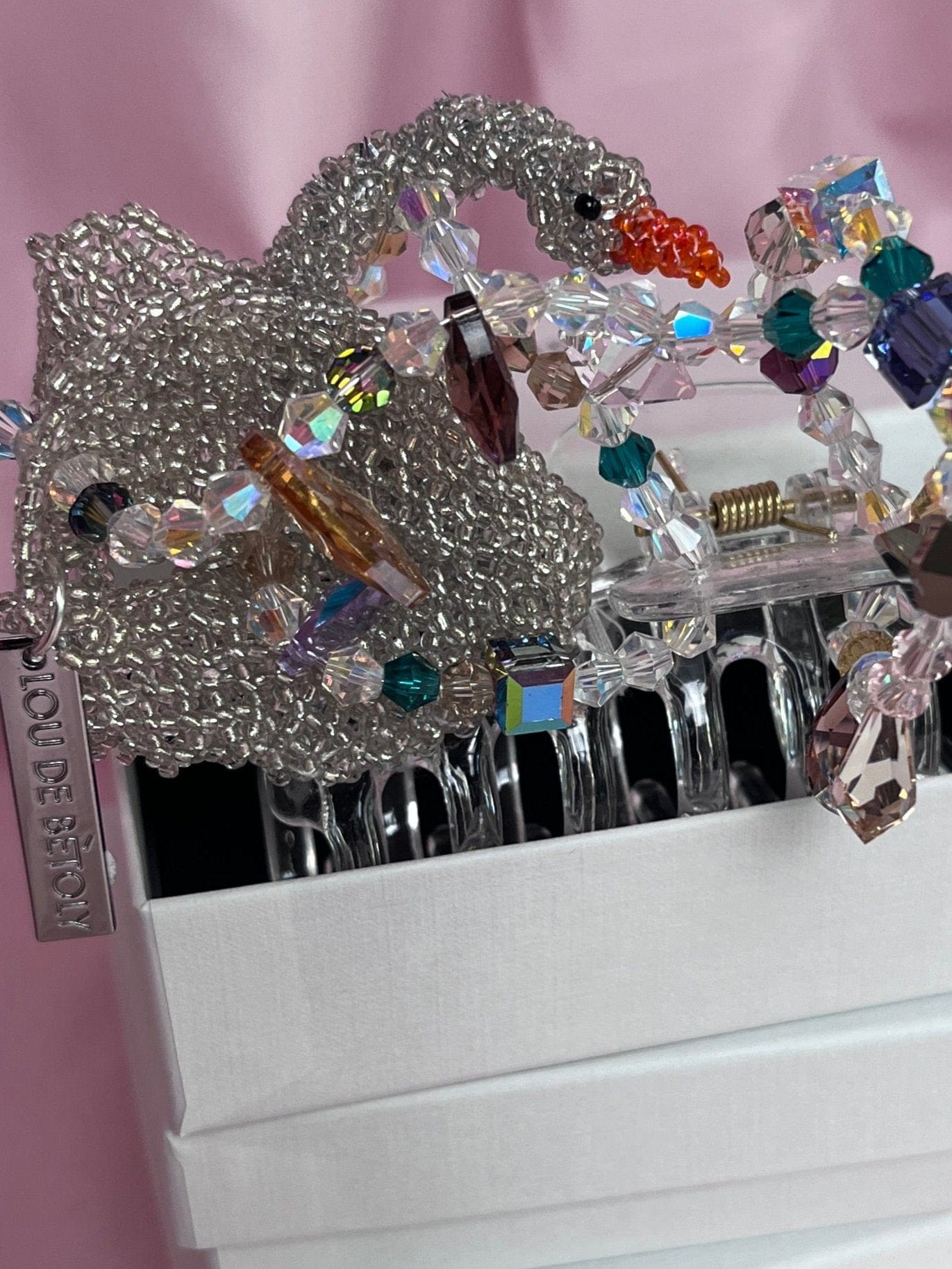 Swan hair clip see through-Lou de Bètoly-APOC STORE