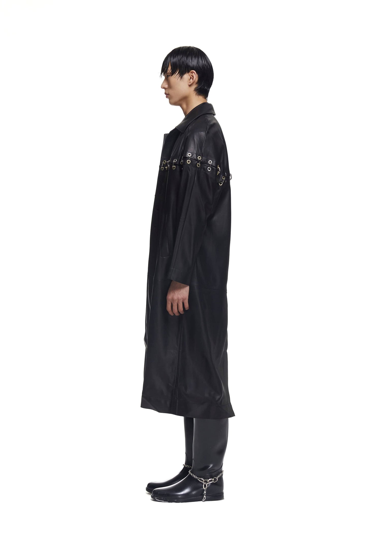 Chainlock Leather Coat-XIMONLEE-APOC STORE