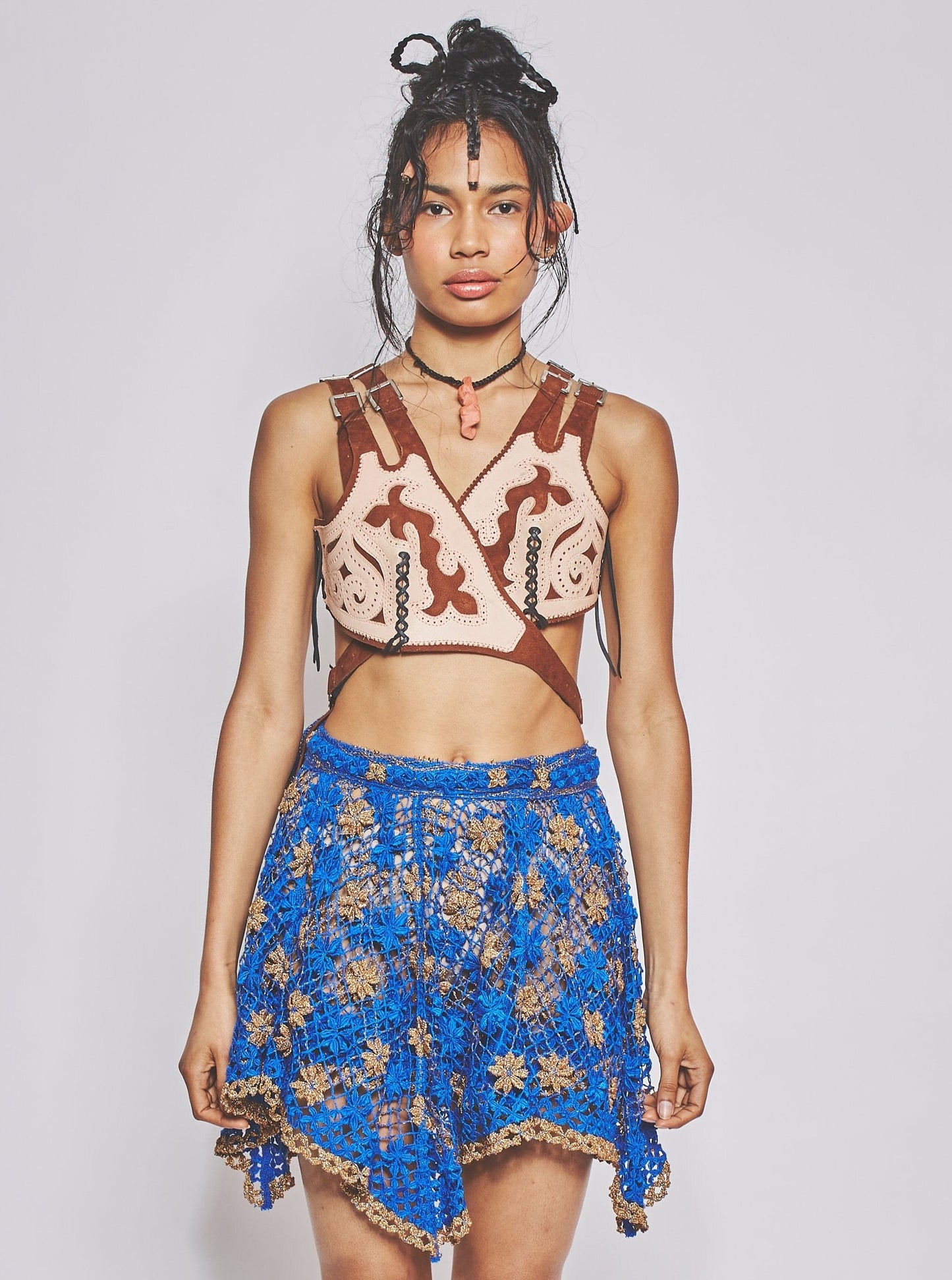 Pixie Skirt - Royal blue Gold-VEREDAS-APOC STORE