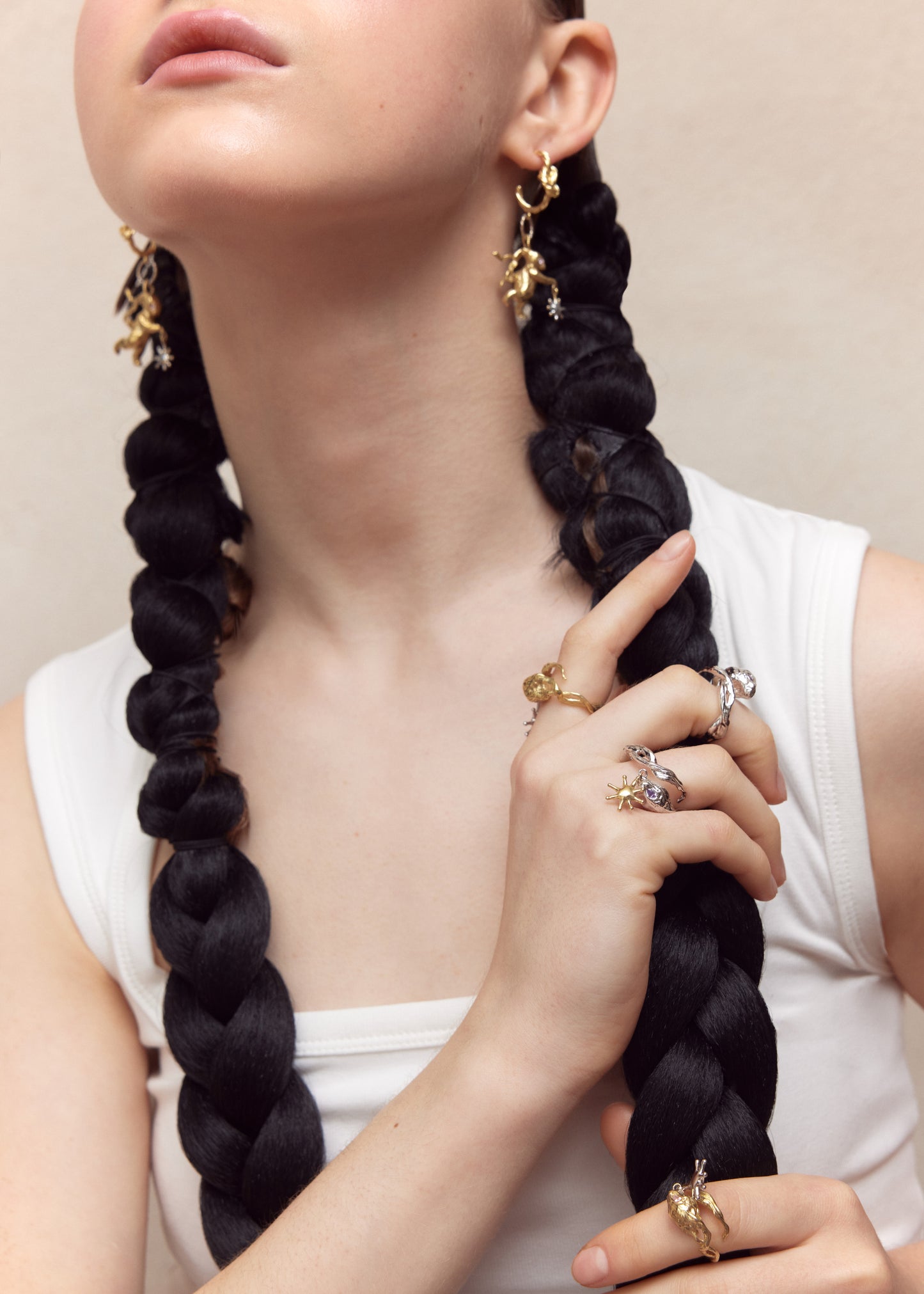 Silver Lucky Rabbit Ring with Stars-Ancient Future-APOC STORE