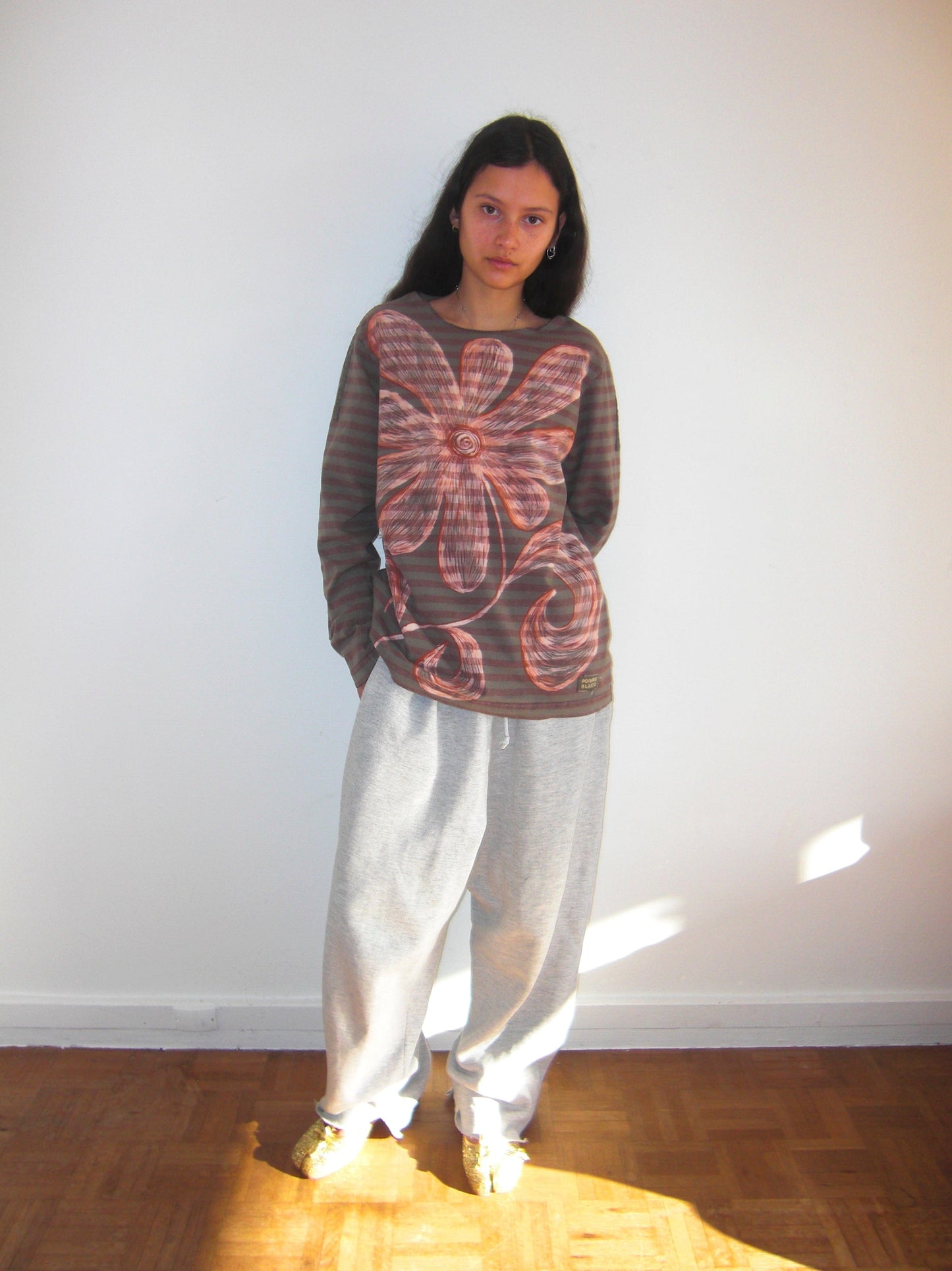 Striped Flower Tee-Anna Castellano-APOC STORE