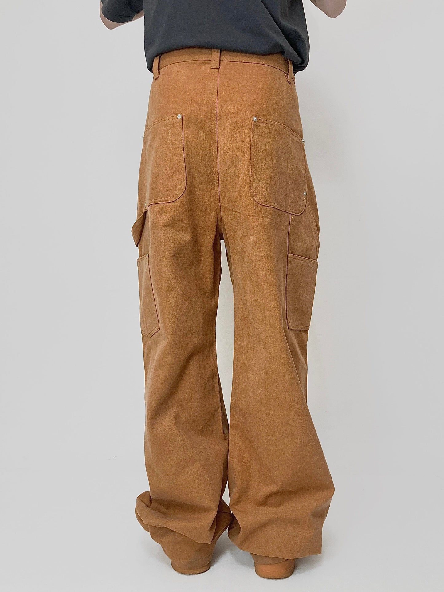 Orange Adjustable Pants-EGNARTS-APOC STORE