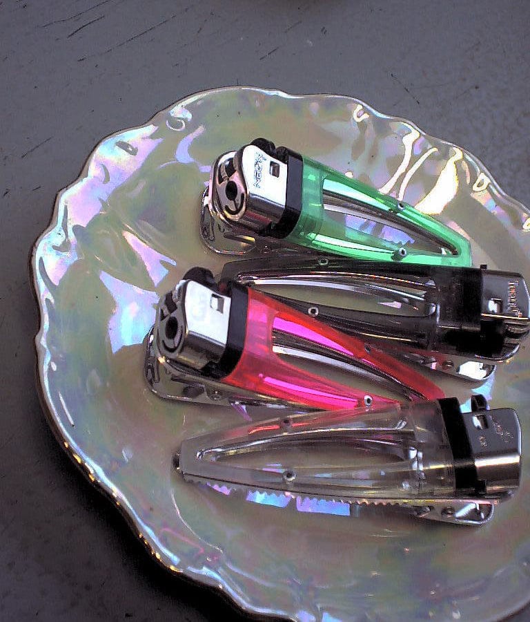 Neon Green Lighter Hair Clip-Corrina Goutos-APOC STORE