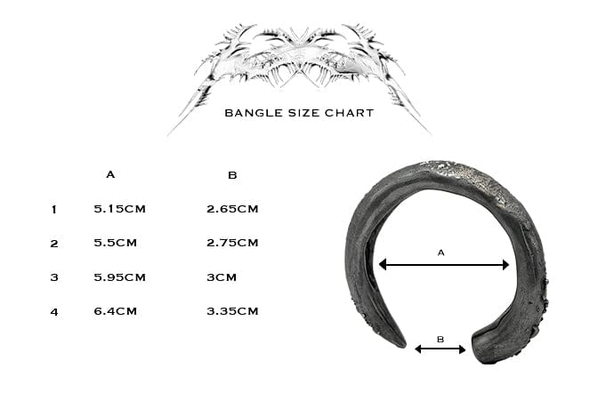 Oxidised Silver Textured Horn Bangle-Jules Bramley-APOC STORE