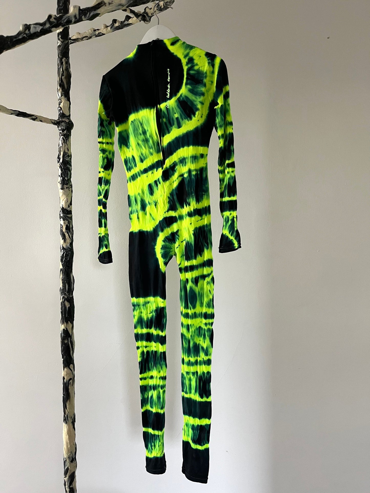 Hand Dyed Catsuit Green-Celia Calderón Asensio-APOC STORE