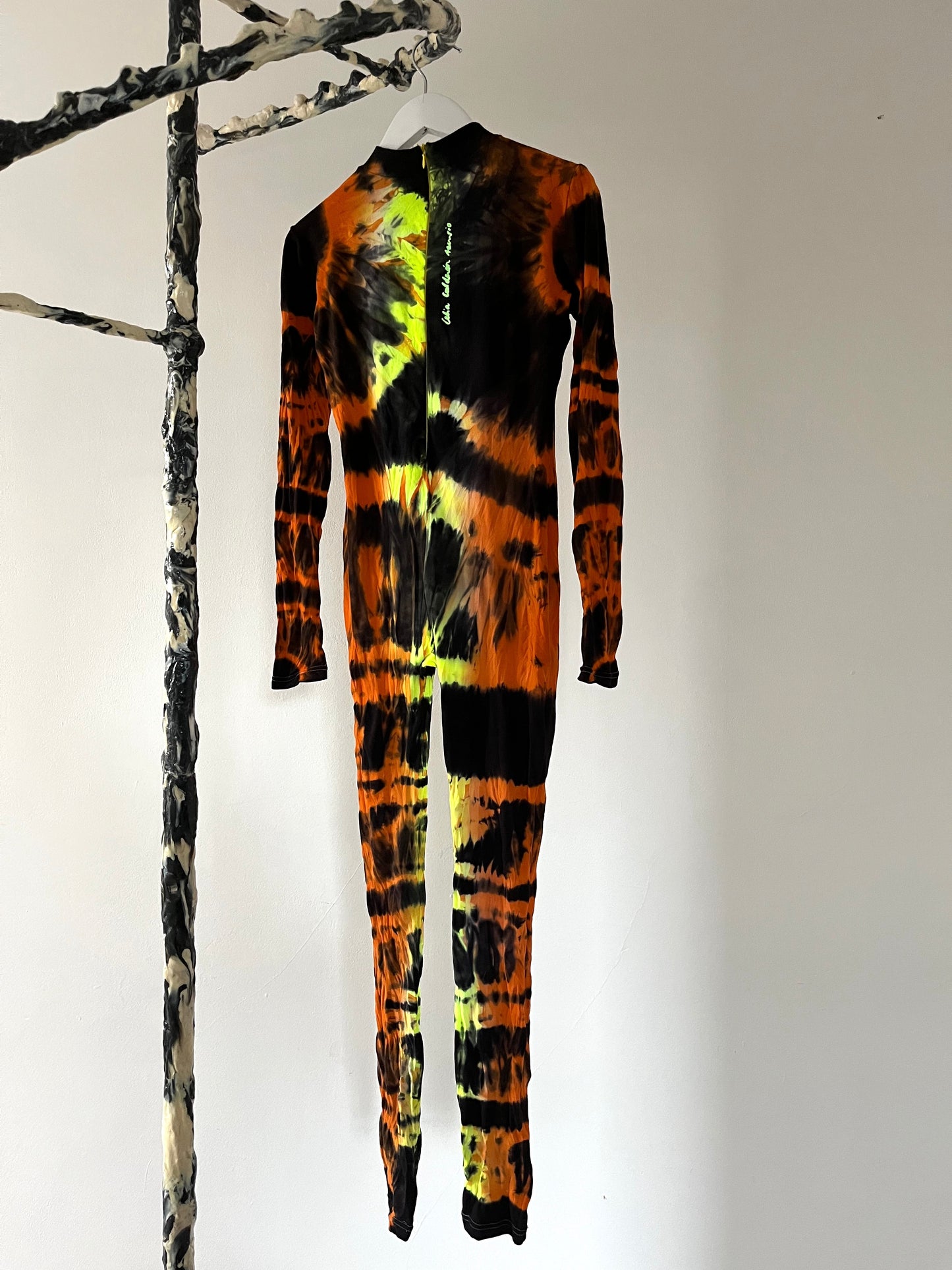 Hand Dyed Catsuit Orange Multicolour-Celia Calderón Asensio-APOC STORE