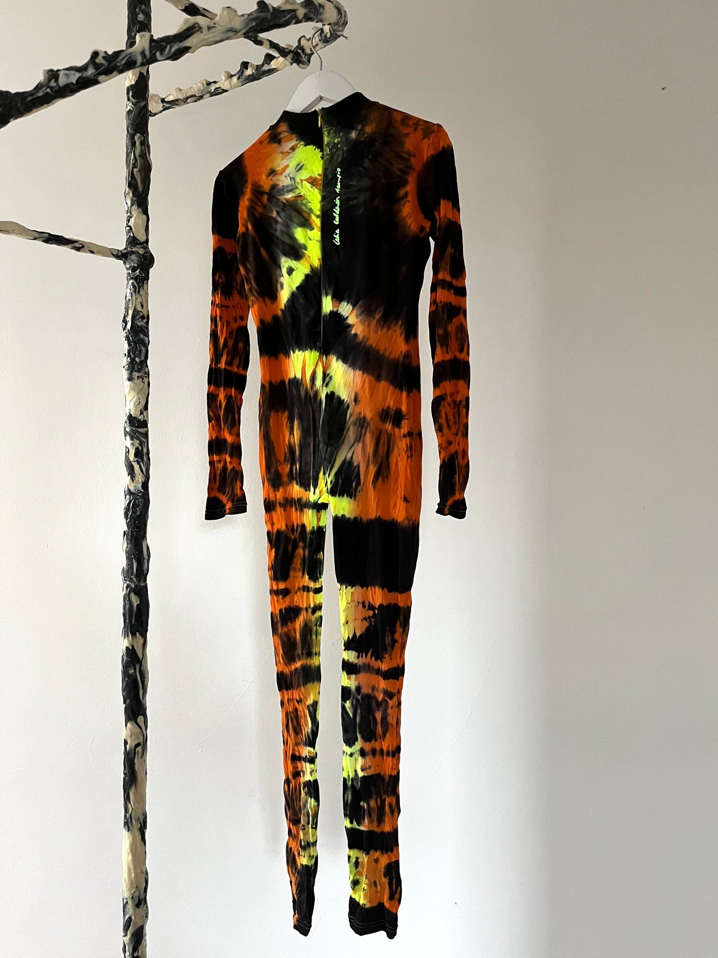 Hand Dyed Catsuit Orange Multicolour-Celia Calderón Asensio-APOC STORE