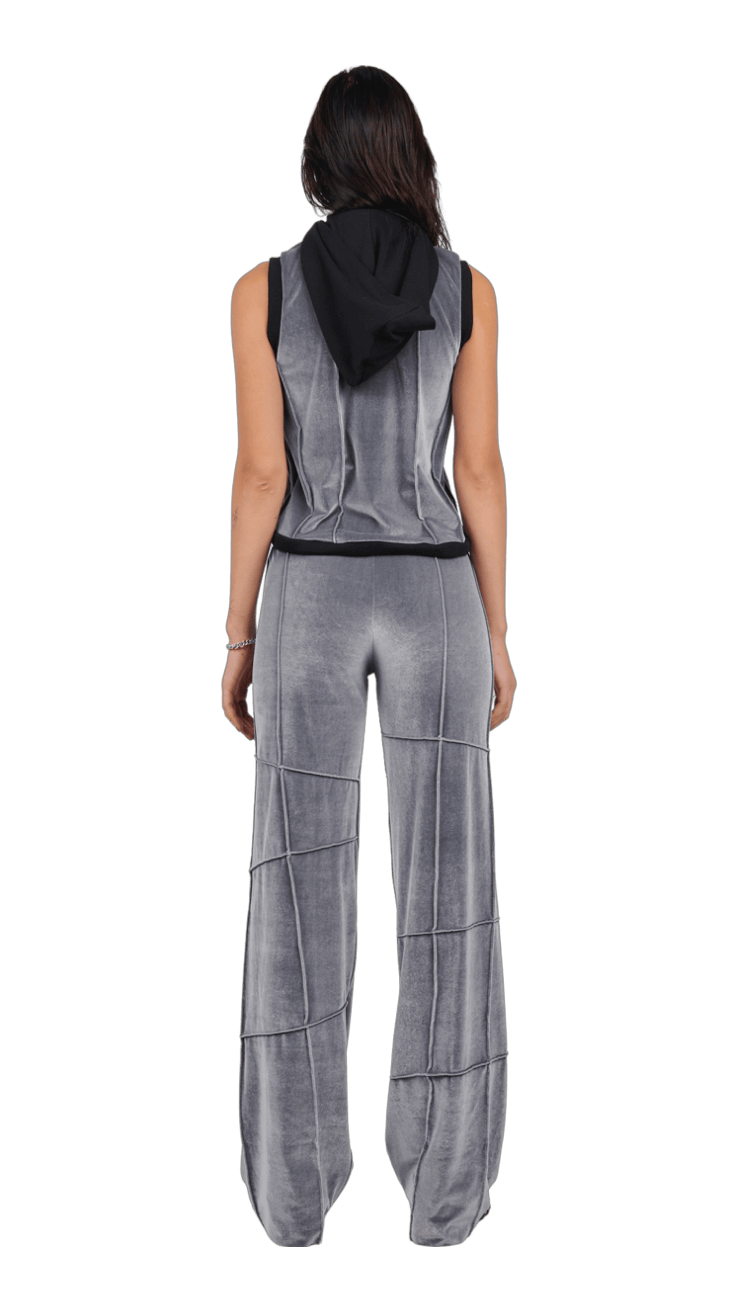 Grey Straight Leg Spider Pants-Karlaidlaw-APOC STORE