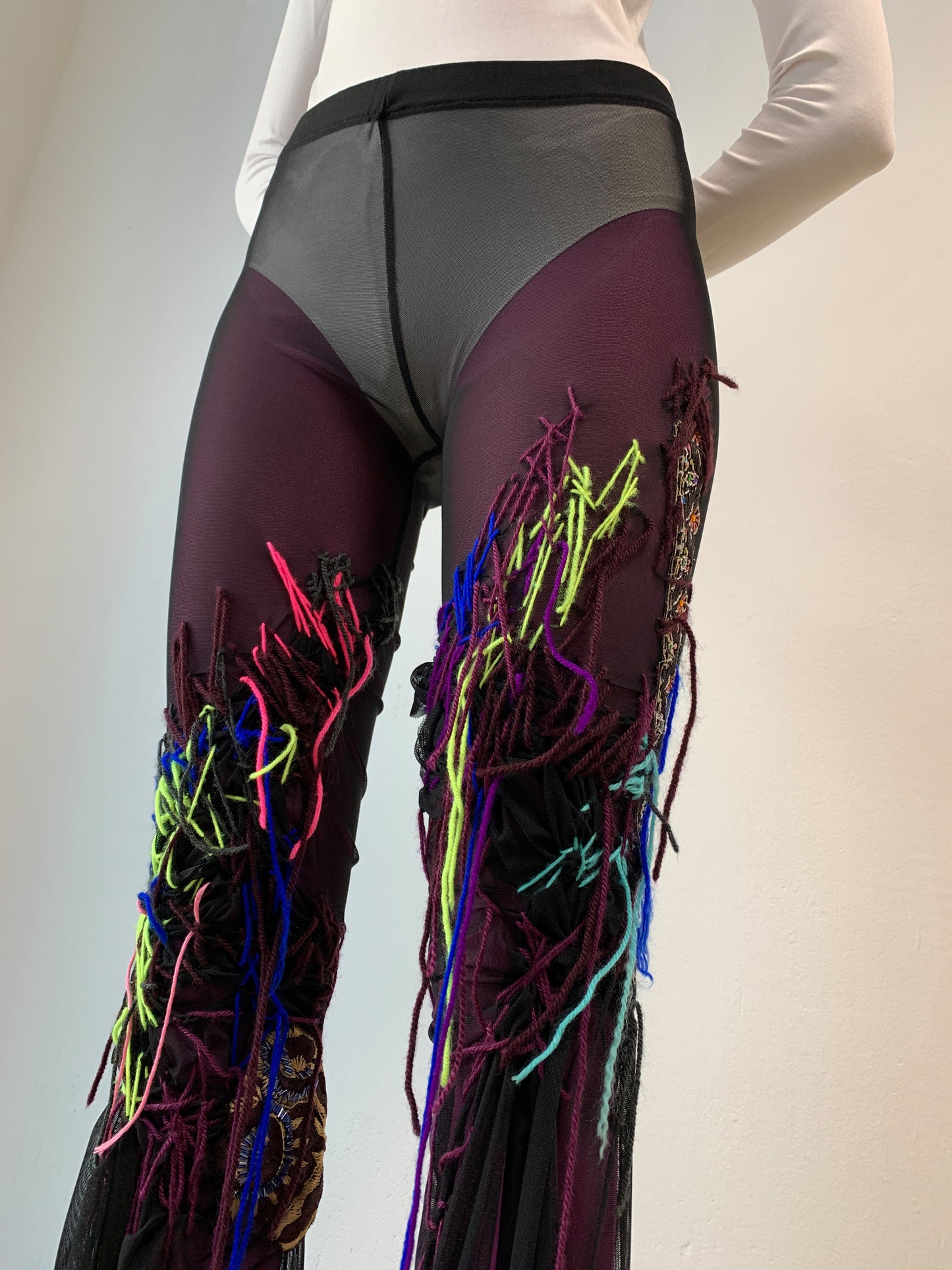 Flared Embroidered Tulle Leggings-Lou de Bètoly-APOC STORE