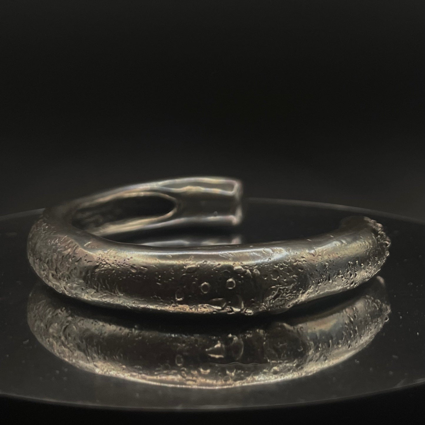 Silver Textured Horn Bangle-Jules Bramley-APOC STORE