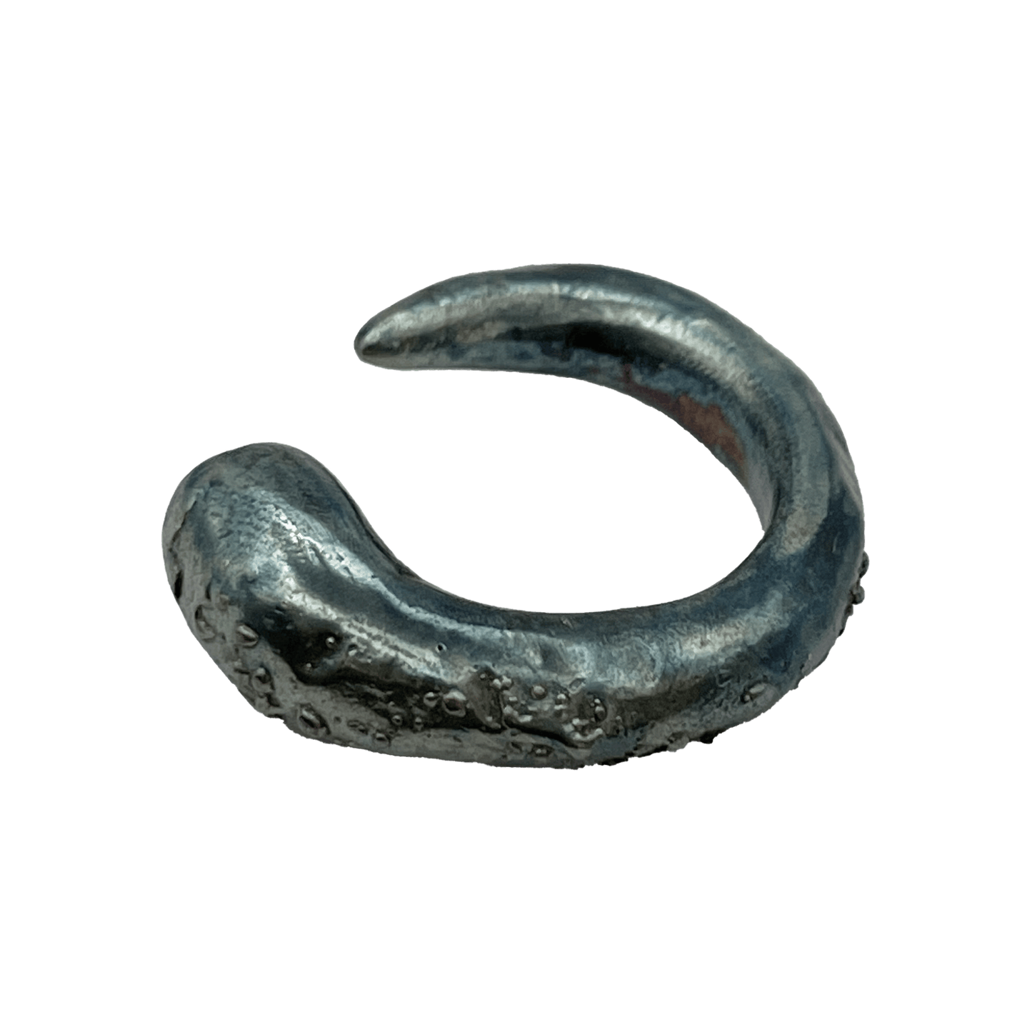 Oxidised Silver Textured Horn Rings-Jules Bramley-APOC STORE