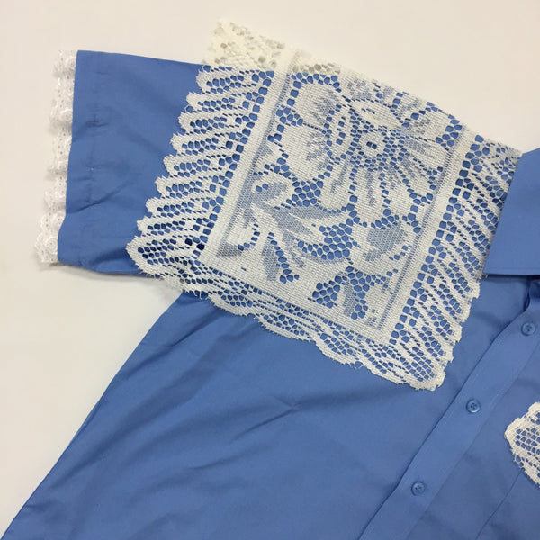 Granny Lace Shoulder Short Sleeve Shirt – APOC STORE