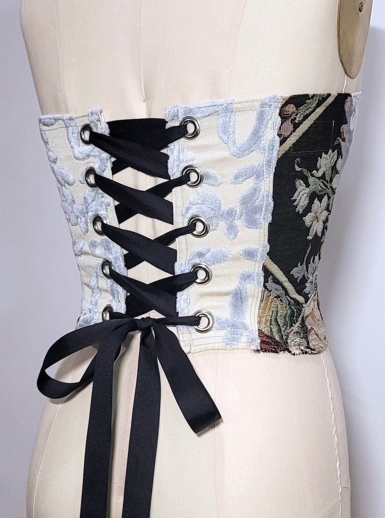 Needlepoint Garden Tapestry Corset-Kristin Mallison-APOC STORE