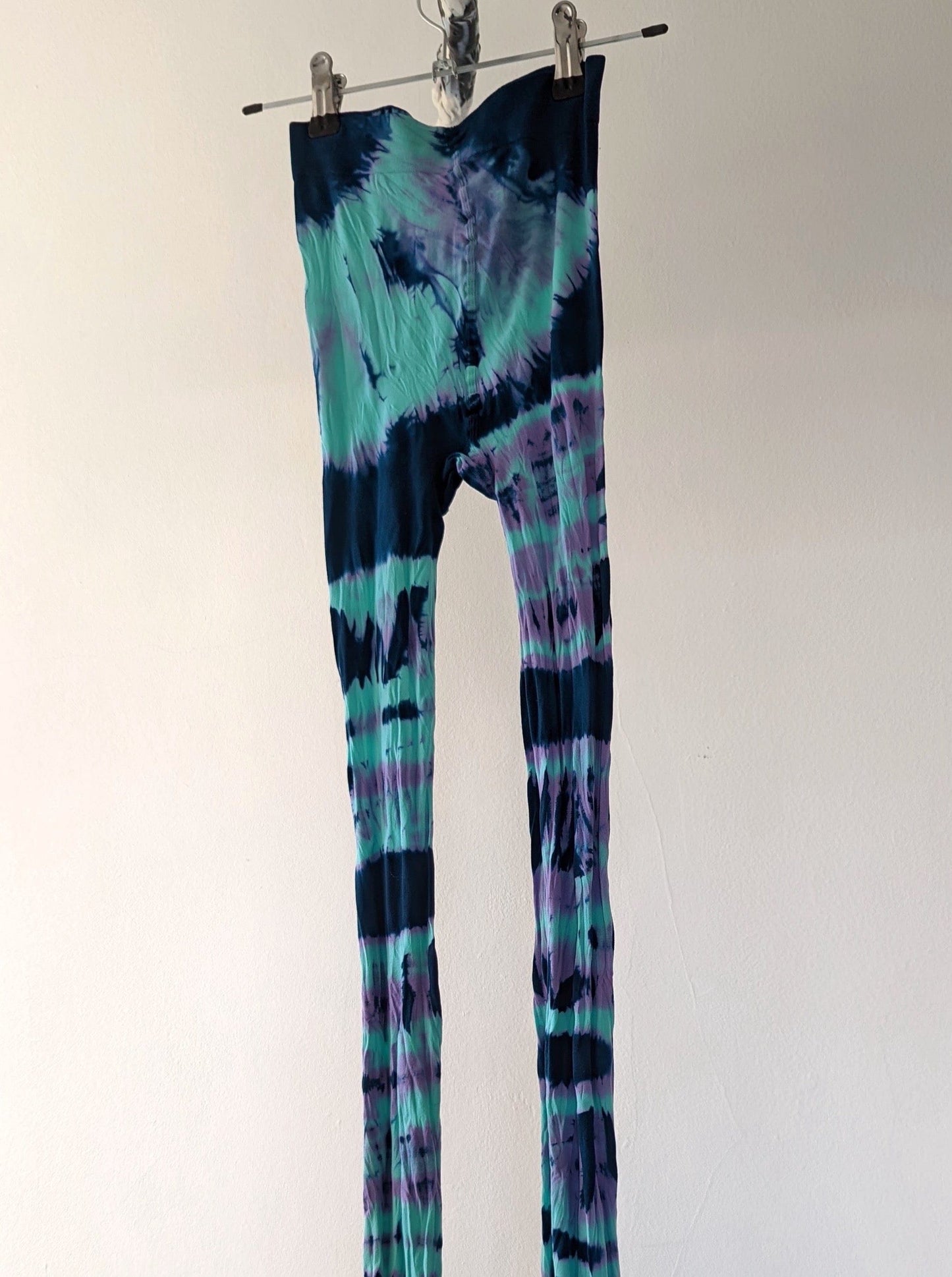 Hand Dyed Tights Teal Purple-Celia Calderón Asensio-APOC STORE