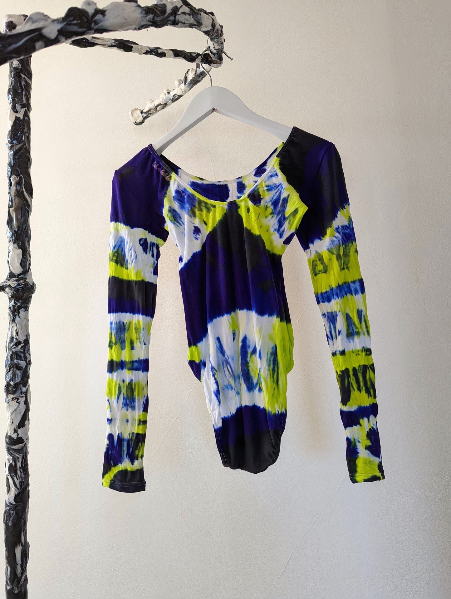 Hand Dyed Bodysuit Blue Multicolour-Celia Calderón Asensio-APOC STORE